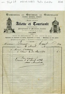 Dépt 37 - Tours En Face le Cimetière de la Salle - Belle Entête La Mort de 1893 - Picture 1 of 1