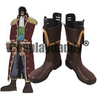 Captain Gold Gol D. Roger Legendary Pirate Cosplay Shoes Boots &X