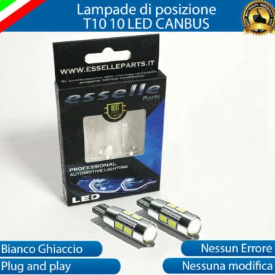 COPPIA LUCI POSIZIONE 10 LED PER SAAB 9_3 T10 W5W CANBUS 6000K BIANCO - Immagine 1 di 4