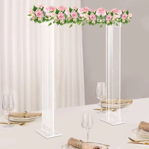 40 inch 10mm Tall Clear Acrylic Rectangular Flower Stand Long Floral Fram - Picture 1 of 18