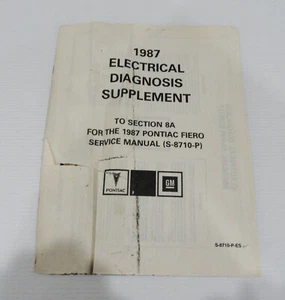 Chevrolet Corvette 1987 manual de servicio complementario de diagnóstico eléctrico - Imagen 1 de 2