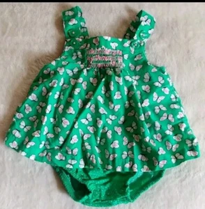 shorts 3 month New Girls romper Carter sleeveless green butterfly print Baby - Picture 1 of 3