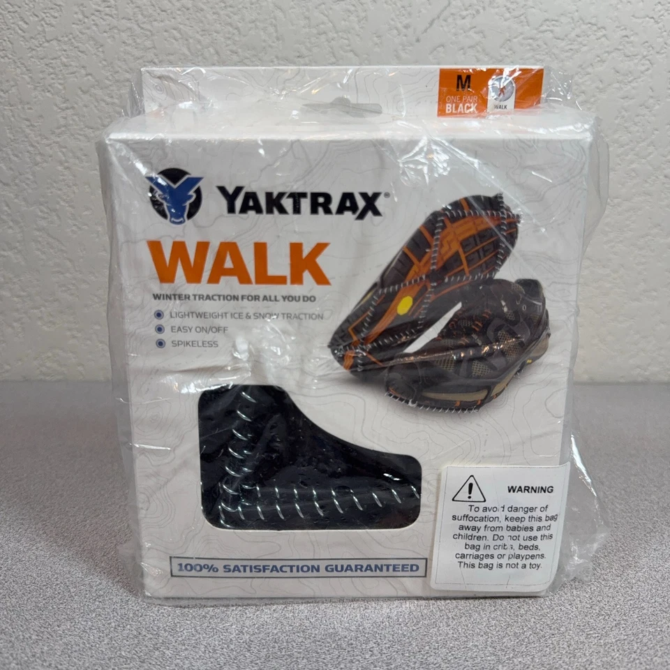 Yaktrax 08603 Boot/Shoe Ice Cleats, Unisex, Size M - Black