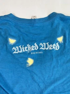 Wicked Weed Brewing Shirt Womens Medium Asheville NC Beer V Neck Brewery Tee - Picture 1 of 6