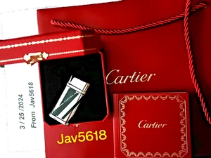 CARTIER LIGHTER ROMAN NUMERALS ART DECOR GOLD TRINITY RARE NEW,MINT PALLADIUM*** - Picture 1 of 24