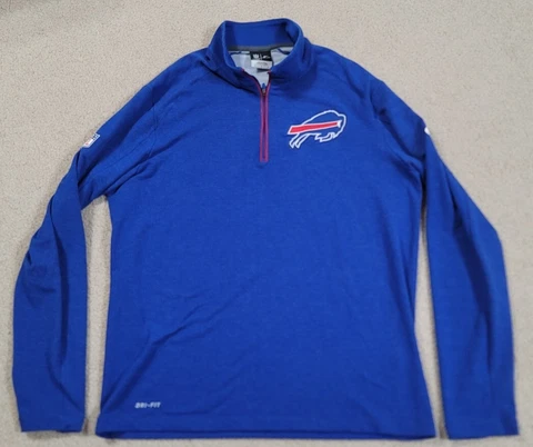 Buffalo Bills Pullover Mens Large Nike Dri Fit NFL On Field Blue Soft Cover
