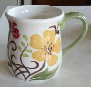 VINTAGE VIDA EVA MENDES JARDINE HANDGEFERTIGTE KAFFEETASSE BECHER 4,5" HOCH HERGESTELLT IN CHINA - Bild 1 von 5