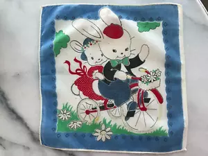 Vintage Easter Bunny Rabbit Handkerchief Hanky ADORABLE! - Bild 1 von 1