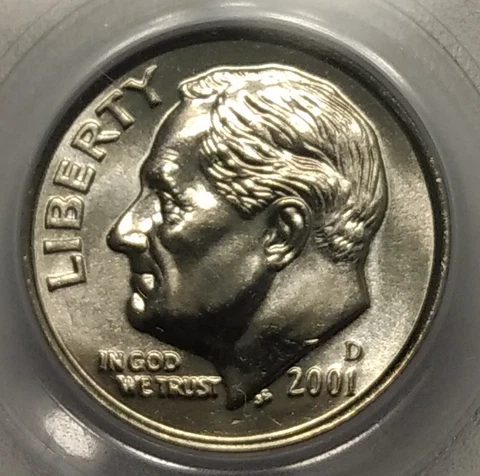 2001-D Roosevelt Dime PCGS MS68 Cover