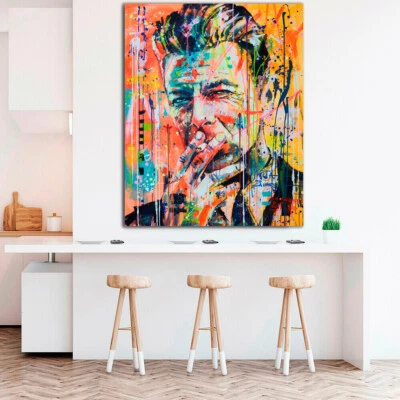 DAVID BOWIE PRINT ON STRETCHED CANVAS PRINTS  ABSTRACT HOME ART DECOR HOME  - image 1 of 4