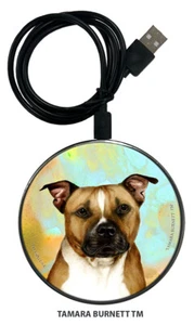 Zoomies Phone and Device Charger - Brown and White Pit Bull Terrier - Picture 1 of 1