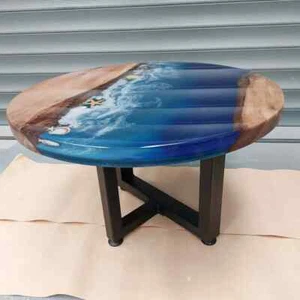 Epoxy Table, Ocean Resin River Table, Kitchen Table Top Home & Office Furniture - Picture 1 of 13