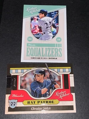2019 Leather & Lumber Christian Yelich Equalizers & Bat Patrol BASE Cards MINT!! - Image 1 of 4