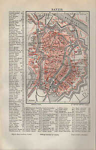 Mapa miasta 1896: Plan miasta: DANZIG. Plan Miasta Gdańsk. Polska Polska