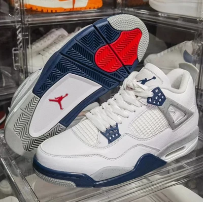 Zapatos de baloncesto retro Jordan 4 "Midnight Navy" Mid Top para hombre Foto 1 de 4