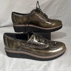 Love Moschino Brogue Boots Olive Green Size EU 37 UK 4 - Picture 1 of 8