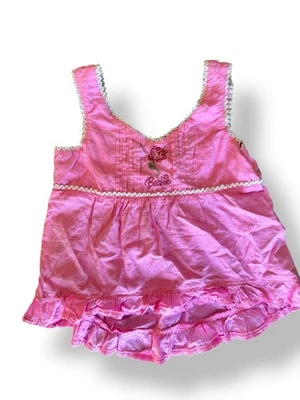 Vintage Y2K  Barbie Pink Embroidered Tank Top  Youth Girls Sz 5T - Image 1 of 4