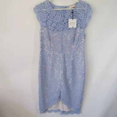 NWT Portmans Signature 14 Powder Blue Lace Pencil Dress Special Occasion Lined - image 1 of 4