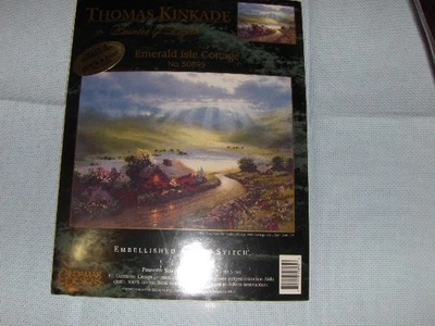 NEW Thomas Kinkade Embellished Cross Stitch Kit  - Emerald Isle Cottage - Image 1 of 3