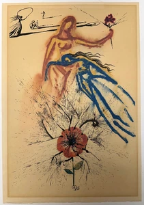 Original 1969 Salvador Dalí "Alice's Evidence" Lithographie Mandeure Papier 12x17" - Bild 1 von 16
