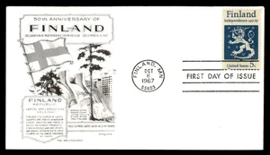 Mayfairstamps US FDC 1967 Finland 50th Anniversary Coat Arms First Day Cover aau - Picture 1 of 2
