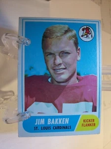 1968 Topps Football #8 - Jim Bakken - St. Louis Cardinals 68-036 - Picture 1 of 2