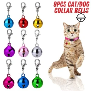 9 Cat collar bells Save Birds Wildlife Bell kitten small dog lobster clip purse - Picture 1 of 10