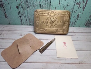 Rare WW1 Princess Mary Christmas Tin With Sterling Silver Pencil & Holder Card. - Picture 1 of 24
