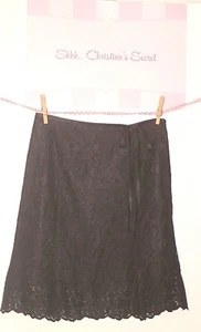 APOSTROPHE Womens Skirt Black Lined Floral Lace A-Line Sz 8P * XLNT - Picture 1 of 3