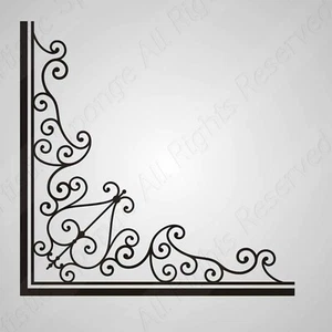 Antique Corner BIG SIZES Reusable Stencil Wall Decor Decoration Border / COR3 - Picture 1 of 6