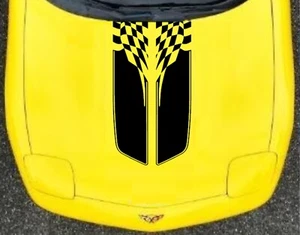 New 9" Double CHECKERED Rally RACING STRIPES vinyl Decal (Fits Corvette C5) - Picture 1 of 23