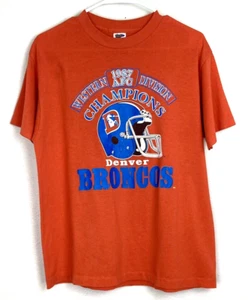 De colección Denver Broncos 1987 AFC Western Division Champions Lg. Camiseta de una sola puntada - Imagen 1 de 6