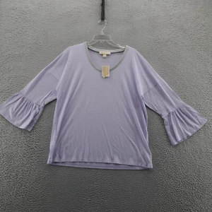 NWT Michael Kors Tunic Top Size XL Light Quartz Purple Ruffle Sleeve Womens - Picture 1 of 14