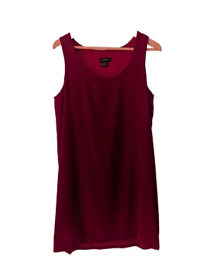 De colección J. Vestido recto de terciopelo rojo Crew talla 10 Foto 1 de 3