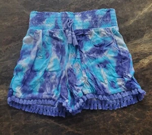 Girl's Purple and Teal Tie Dye Shorts - Size S / 6 / 6X - Picture 1 of 3