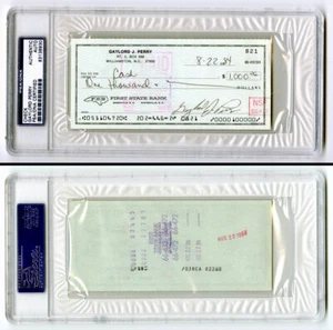Gaylord Perry SIGNED PERSONAL CHECK San Francisco SF Giants PSA/DNA AUTOGRAPHED - Picture 1 of 3