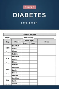 Diabetes Log Book: Simple 2-Year Daily Blood Sugar Log Book for Record and Track - Bild 1 von 2