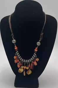 Coldwater Creek Orange/Yellow Beads Necklace - Picture 1 of 3