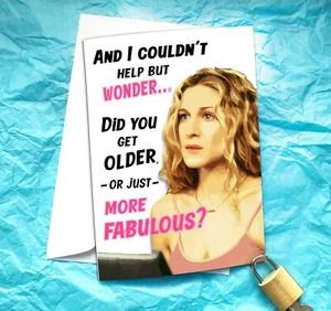Sex and the City Funny Birthday Card KimWestARt - Foto 1 di 8