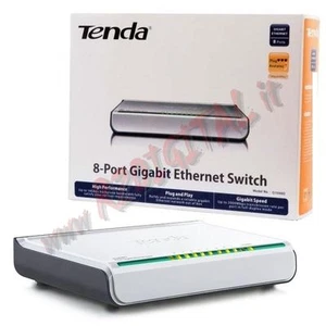 HUB SWITCH G1008D TENDA 8 PORTE 100/1000 ETHERNET AZIENDE UFFICI COMPUTER RETE - Picture 1 of 1