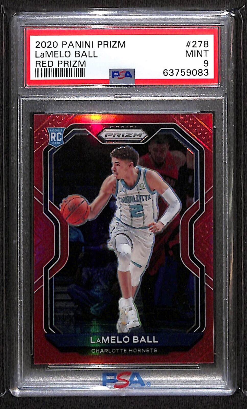 2020 Prizm #278 Lamelo Ball Red Prizm /299 PSA 9