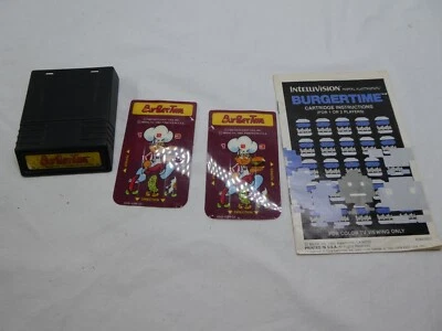 BurgerTime (Intellivision, 1983) with manual and overlays - Image 1 of 4