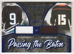 2020-21 LEAF IN THE GAME USED KARIYA GETZLAF /30 PASSING BATON JERSEY Ducks - Bild 1 von 1