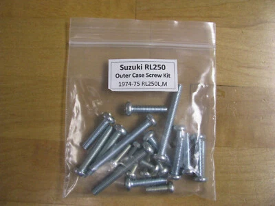 Kit de tornillos de caja exterior para motor Suzuki RL250 1974-75 tornillos de especificación JIS Foto 1 de 2