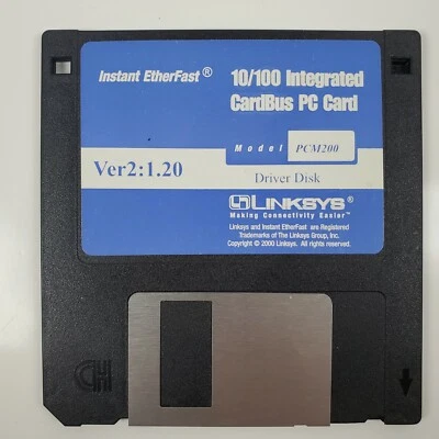 Vintage Instant EtherFast 10/100 LAN Card Linksys Driver 3.5" Disk Ver2: 1.20 - Image 1 of 2