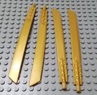 LEGO Lot of 4 Pearl Gold 16L Ninjago Sword Blade Weapon Parts