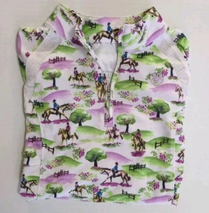 Ariat Youth Sunstopper 2.0 1/4 Zip Sz XS 7 Purple Pony Horses Sold Out  - Picture 1 of 10