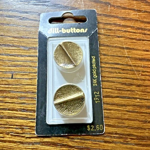 New Vtg 2 PK Dill Buttons 24K Gold Plated #1912 3/4” 20 MM Made in Germany - Picture 1 of 4