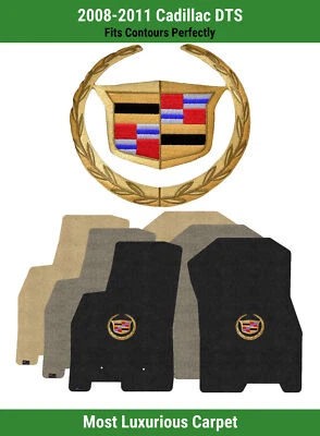 Alfombrillas delanteras Lloyd Luxe para Cadillac DTS '08-11 con logotipo dorado con escudo de Cadillac Foto 1 de 4