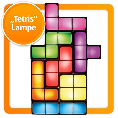 Tetris Lampe Stimmungslicht beleuchtete Tetrissteine Bausteine Retro Tetrislampe - Bild 1 von 4